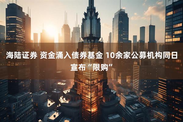 海陆证券 资金涌入债券基金 10余家公募机构同日宣布“限购”